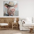 thumbnail image 3 of Stupell Industries Rustic Lodge Cowboy Chester Pig Canvas Art, 36 x 36, by Tina LeCour, 3 of 8