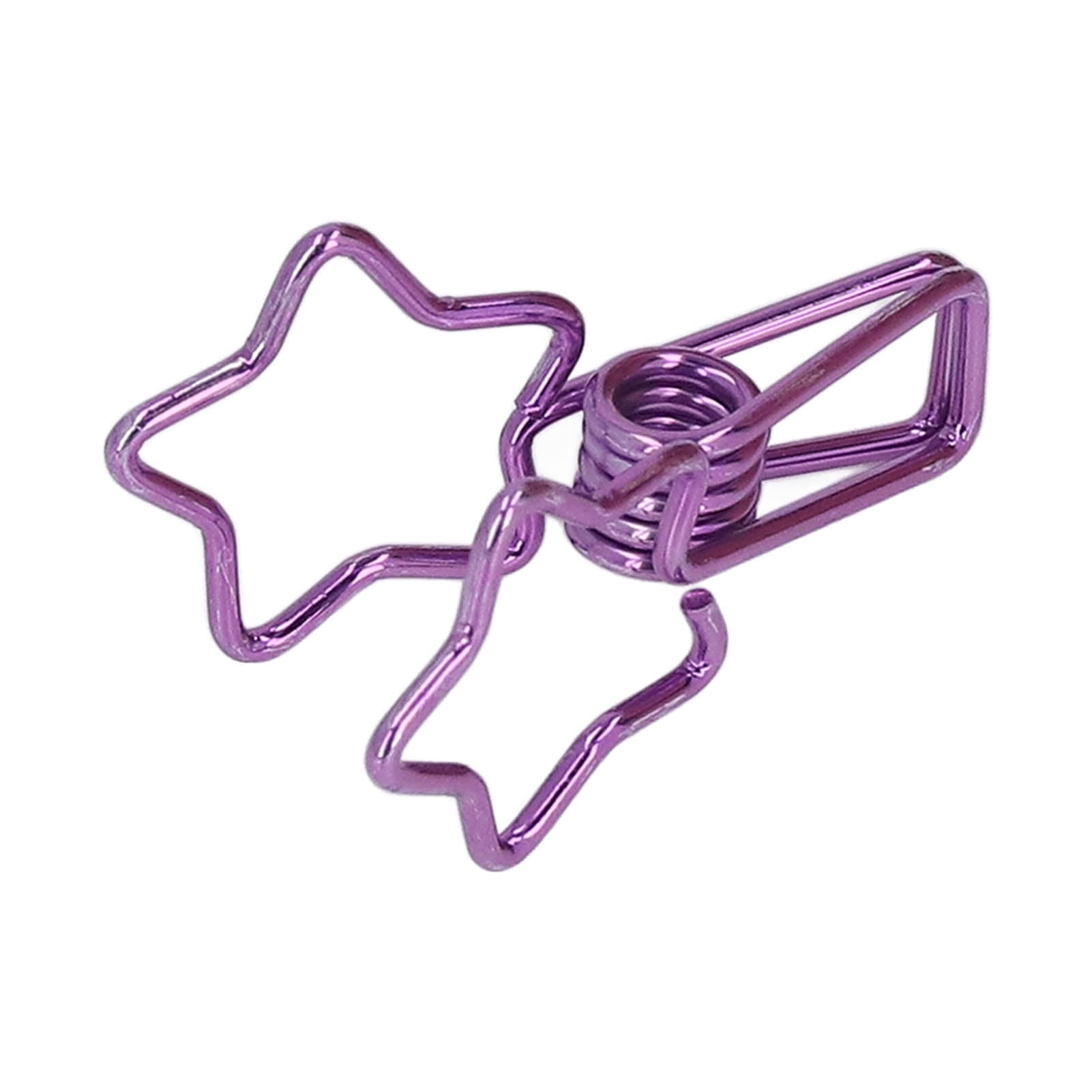 M Buder 100pcs Star Binder Clips Cute Cartoon Hollow Strong Clamping Force Sturdy Metal Paper Clamps for Office Account Tickets Purple (7.87 inches / 20 cm)
