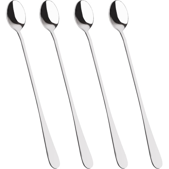 4 Pcs Stainless Steel Cocktail Stirring Spoons 9 inch Coffee Stirrers Ice Tea Spoon Stainless Steel Cocktail Stirring Spoons