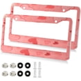 thumbnail image 2 of GZHJMY Valentine's Day Heart License Plate Frames, License Plate Covers, 2 Packs Universal Aluminum Tag Frame with 2 Holes & Screw Caps for Front and Rear Car Tags, Elliptical Hole Decorative, 2 of 7