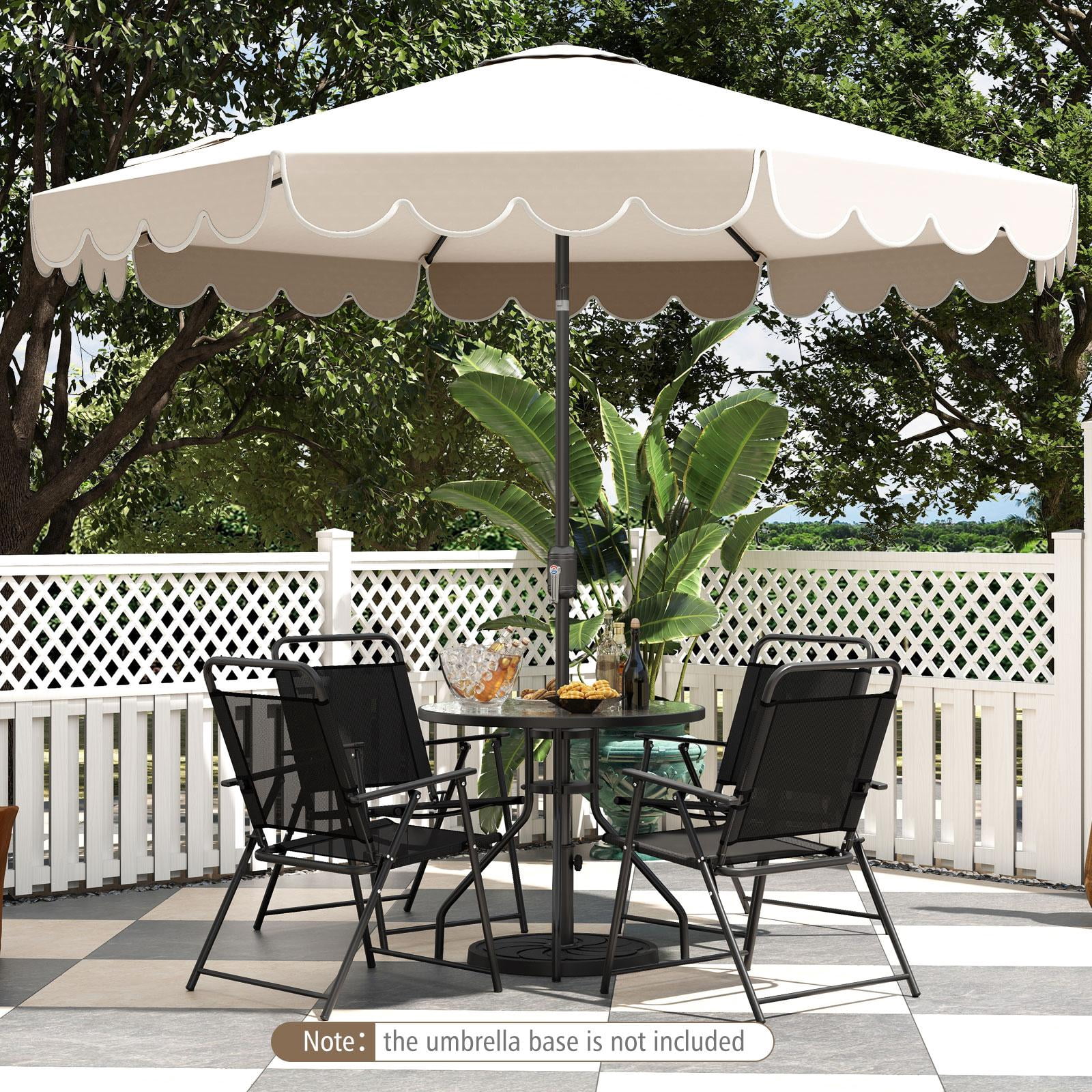 base for large patio umbrella 15ft Patio Umbrella with Stand Base LED Lights Umbrella for Outdoor Garden,  Blue