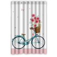thumbnail image 1 of Cortina de ducha ABPHQTO Bicicleta Azul con Flores y Mariposas 120x180 cm, 1 of 2
