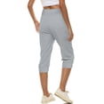 thumbnail image 6 of Tnhcen Women's Plus Size 4XL-5XL Low-Rise Slim-Fit Capri Pants · Casual Drawstring Waist Ankle Pants · Stretch Gabardine Solid Color Button-Pocket Seven-Inch Trousers, 6 of 9