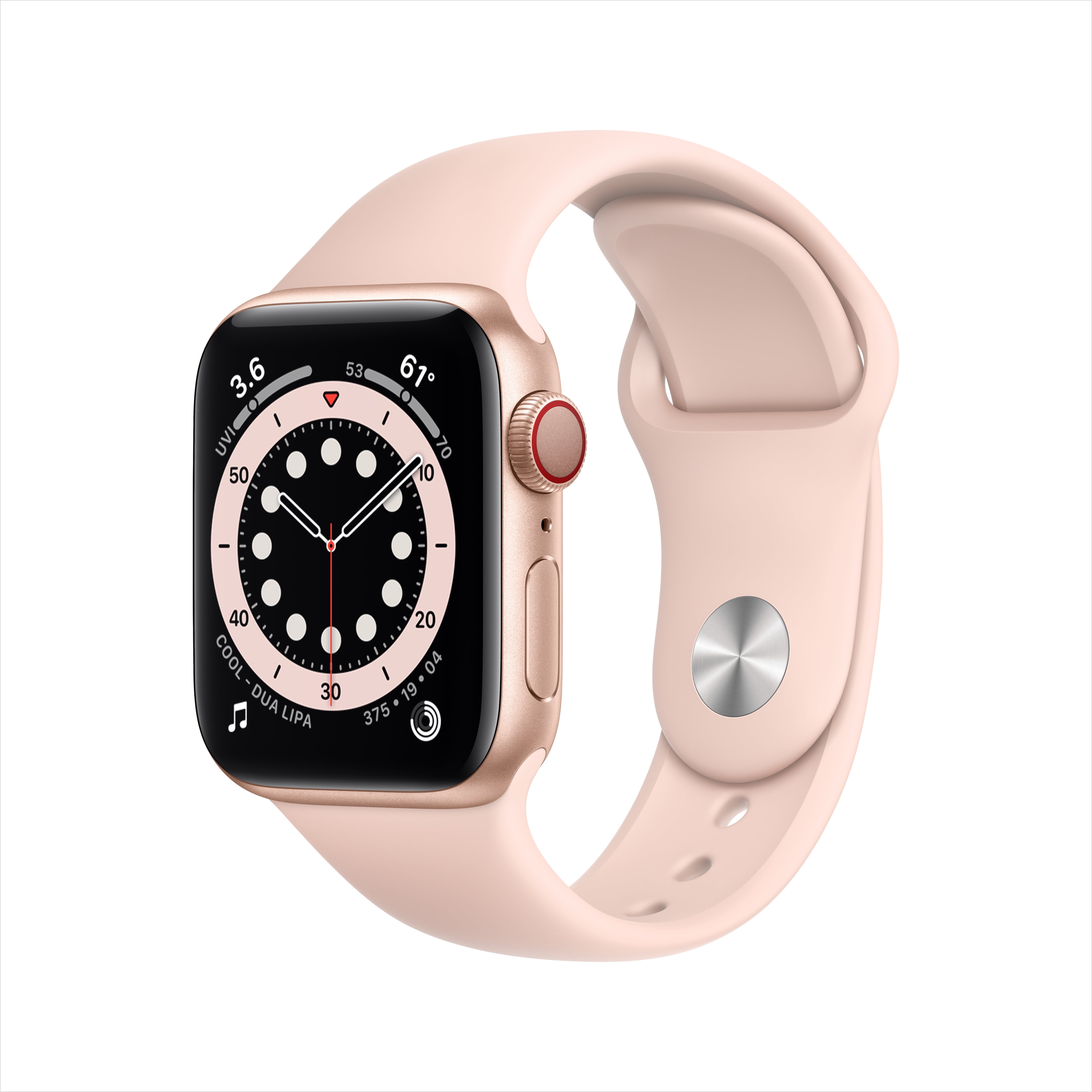 Apple Watch Series 6 GPS + Cellular, 40mm Gold Aluminum Case with Pink