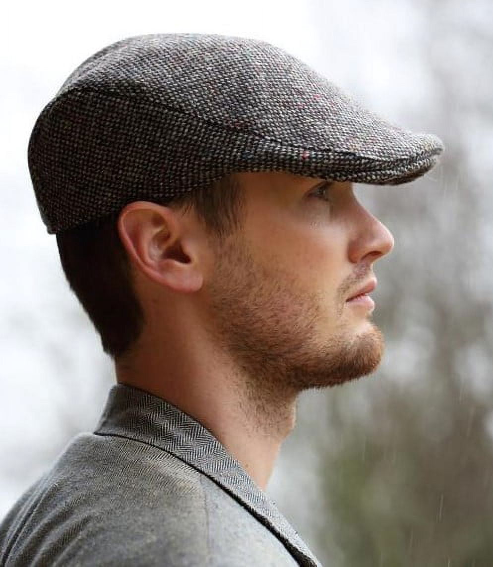 Hanna Hats Donegal Touring Flat Cap 100% Wool Tweed Men's Driving Cap Made in Ireland