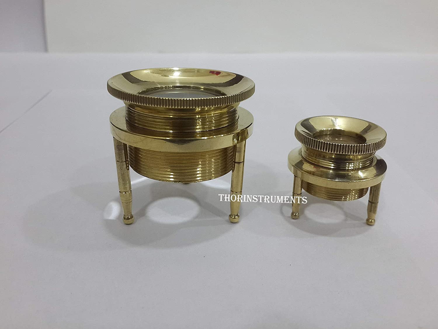 Vintage Brass Chart Magnifying Glass Set of 2 Magnifying Desk Map Reader Glass