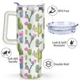 thumbnail image 3 of 40oz Cactus Exotic Plant Stainless Steel Flip Straw Tumbler Spill Proof Travel Cup Double Wall Vacuum Insulated Coffee Mug with Top Handle, 3 of 6
