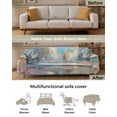 thumbnail image 3 of Abstract Coastal Blue Grey Brown Summer Street Art Sofa Couch Covers for Dog,Washable Sectional Couch Slipcovers for Loveseat with Tassels,Non Slip Sofa Throw Cover Blanket Large 71''x102'', 3 of 8
