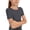 Grey, variant on Girls Ribbed Crew Neck Short Sleeve T-Shirt, Fitted Solid Color Basic Tee Casual Slim Top for Everyday School & Play Blue Size 8-9 Years
