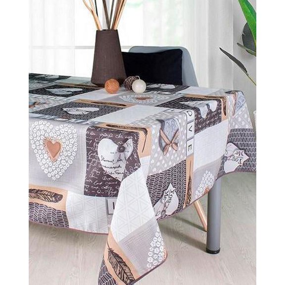 Letter Love 100% Polyester, Stain Resistant Tablecloth 118 x 59 inch