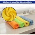 thumbnail image 6 of Microfiber Cleaning Cloths (24-Pack), 14" x 14", Ultra Absorbent, Lint-Free, Streak-Free, Reusable, Ideal for Car, Kitchen, Window, and Household Cleaning (Orange/Yellow/Green/Blue), 6 of 6