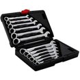 thumbnail image 1 of El sueño de los mecánicos profesionales: Juego de llaves de trinquete con cabezal flexible de 180 grados, llaves combinadas de trinquete métricas de material de alta calidad con diseño ergonómico, 1 of 8