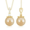 thumbnail image 4 of Rosec Jewels South Sea Pearl Solitaire Pendant with Diamond for Women - 8 mm - Aaa Grade, 14K Yellow Gold, 4 of 9