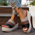 thumbnail image 1 of MKLEKYY Sandalias para Mujer, de Verano, de Tejido Liso, Informales, Con Punta Abierta, Cómodas, para Playa, 1 of 4