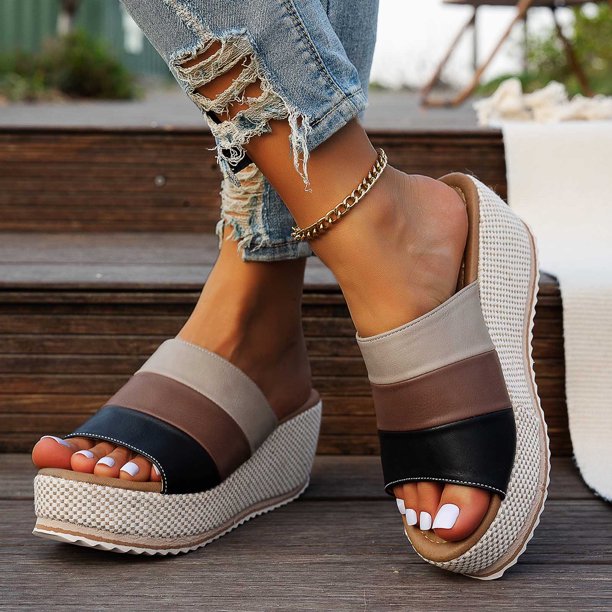 WILLBEST Sandalias De Playa Para Mujer, Sandalias De Cuero De Moda De Verano Para Mujer, Zapatos Transpirables, Cómodos Y Ligeros