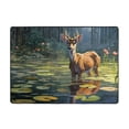 thumbnail image 7 of Area Rugs For Living Room Decor - Peaceful Deer Lily Pond Soft Anti Slip Throw Washable Rugs 5x7 For Bedroom, Indoor Carpet For Bedroom Living Room 80x58In, 7 of 7