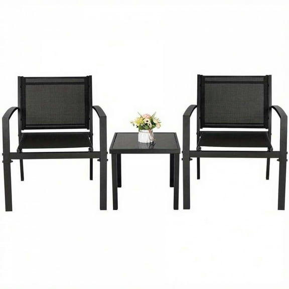 3-Piece Outdoor Cast Aluminum Bistro Set - All-Weather Patio Garden Table & Chairs Combo