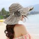 thumbnail image 1 of Sombrero de paja para mujer, de ala ancha, plegable, enrollable, para playa, para verano, 1 of 5