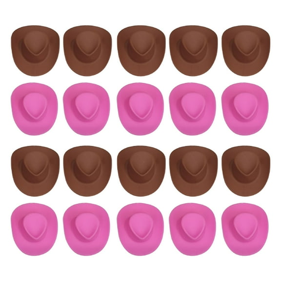 LAMIRO Mini Cowboy Hat Plastic Children Gifts Assorted Multicolor 20 Pcs
