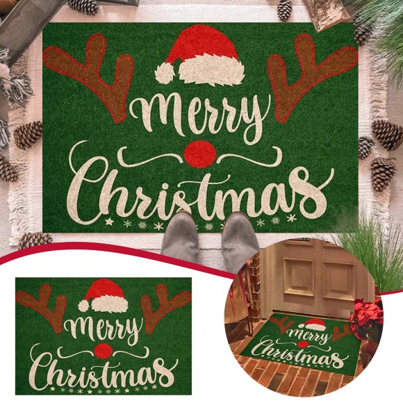HomeNest Tapis de Sol de Noël Salle de Bain Salon Tapis Décoratif de Bienvenue 60X40CM(Vert)