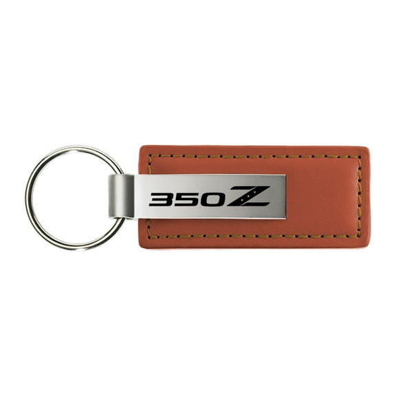 Nissan 350Z Rectangular Leather Key chain (Brown)