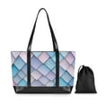 thumbnail image 7 of FORMRS Canvas Laptop Tote Bag for Women with 15.6" Computer Compartments Shoulder Handbag, Purple Art Pattern, 7 of 7