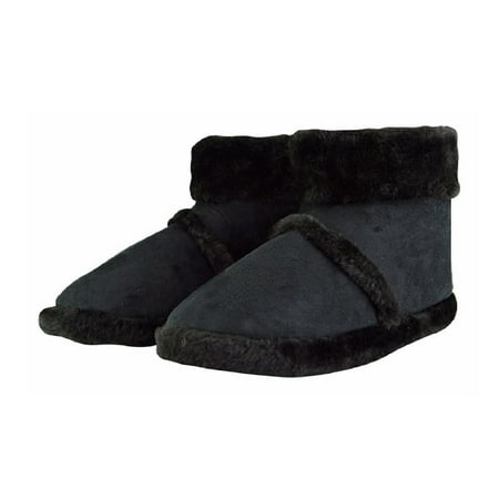 

Slipper Snob - Mens Fleece Inner Memory Foam Ankle Booties Slippers with Fluffy Collar