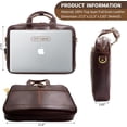 thumbnail image 2 of Full Grain Leather Briefcase for Men, Business Messenger Bag Laptop Bag Attache Case, Fits 15.6 Inch Laptop, 2 of 7