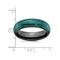 thumbnail image 4 of Ladies Black Titanium 6mm Teal Pattern Band Ring, 4 of 4