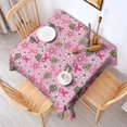 thumbnail image 2 of Pink Breast Cancer and Pioneer Flower Square Tablecloth,Waterproof Square Table Cover,Wipeable Spillproof Washable Table Cover for Home Kitchen Party Decor 60"x60"(152x152cm), 2 of 6