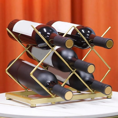 Wrought Iron Gold Wine Rack Home Wine Storage Rack Wine Rack Ornaments