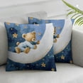 thumbnail image 3 of nygtbtfer Cute Sleeping On The Moon Throw Pillow Covers Set of 2 Decorative Pillowcases Soft Cushion Covers for Sofa Couch Bed Home Decor White, 3 of 7