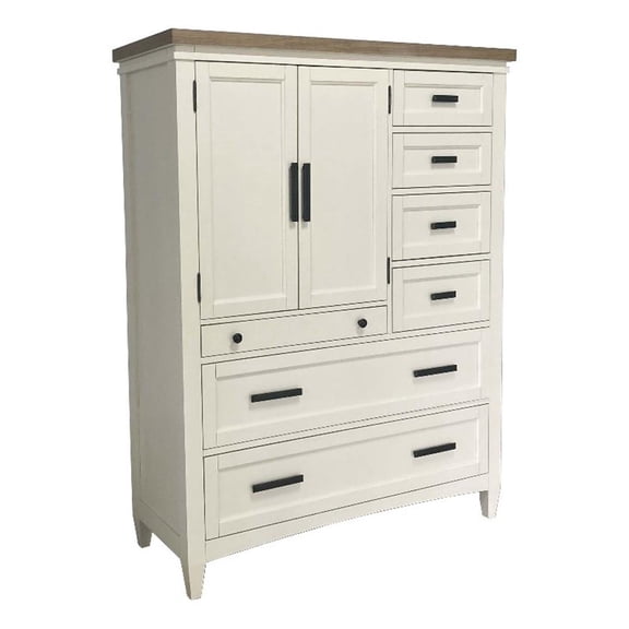 Pemberly Row Modern / Contemporary 50"W Wood Bedroom Chest in White