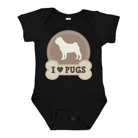 

Inktastic Pug Dog - I Love Pugs Gift Baby Boy or Baby Girl Bodysuit