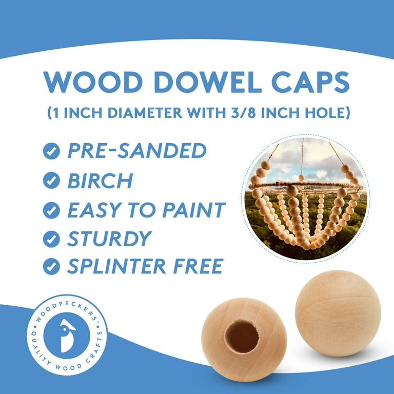 100ct Woodpeckers Crafts, DIY Unfinished Wood 24 x 1/8 Dowel Rods, Pack of 100 Natural