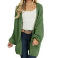 thumbnail image 2 of Long Sleeve Women Solid Color Open Front Chunky Knit Sweater Cardigan, 2 of 6