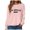 Pink, variant on Towmus Women's Los Angeles Crewneck Sweatshirt Casual Long Sleeve Raglan Shirts Cool Letter Print Pullover Tops