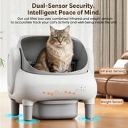 Open-Top Self-Cleaning Cat Litter Box Smart Automatic with APP Control,Safety Sensors, Health Monitoring