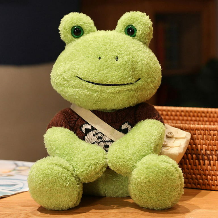 Kawaii Dressing Frog Plush Toy Stuffed Animal Fluffy Frog Figure Doll Soft  Pillow Crossbody Bag Sweater Frog For Children Boys Girls Birthday Gifts F  F 