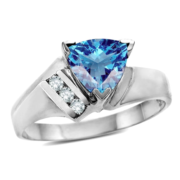 Star K � Genuine Blue Topaz Trillion Triangle Contemporary Modern Designer Ring