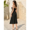 thumbnail image 3 of Women's 2025 Summer Midi Corset Dress Wedding Guest Dresses A Line Flowy Slit Going Out Sundress for Tea Party, 3 of 7