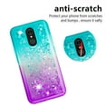 thumbnail image 3 of SOATUTO For LG Q7 Phone Case LG Q7 Plus Glitter Case Sparkle Glitter Flowing Liquid Quicksand with Shiny Bling Diamond Women Girls Cute Case For LG Q7 Plus / LG Q7 5.5 inch - Green+Purple, 3 of 7