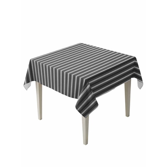 Geometric Grey Table Cloth, Abstract Contemporary Minimalist Line Waterproof Tablecloth for Square Tables, Reusable Washable Fabric Table Cover for Restaurant Kitchen Dining Tables 54"x54"