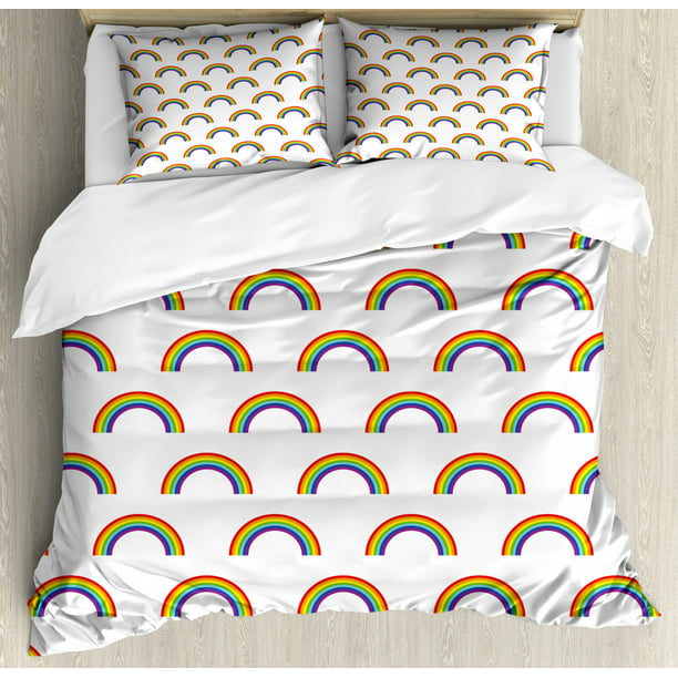 Rainbow Duvet Cover Set Queen Size, Rainbow Duvet Cover Twin Bed Size