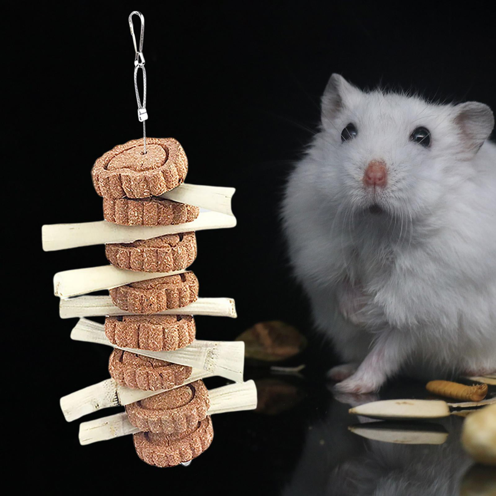 EHJRE 2 Count Bunny Hamster Rabbit Chew Sticks Toy Teeth Grinding Hanging Treat