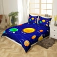 thumbnail image 3 of Solar System Comforter Cover Galaxy Planet Theme Bedding Set Outer Space Twin Duvet Cover,ish Cartoon Style Bedspread Cover with 1 Pillowcase ( Astronomy, Deep Blue), 3 of 6