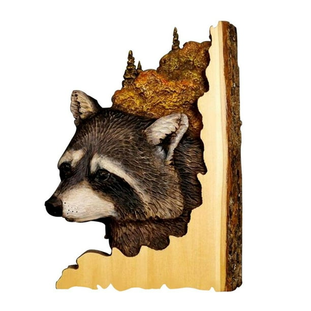 Tallado De Animales Artesanía Madera De Pino Colgantes Tallados De Animales Exquisita Decoración De Pared De Animales Tallados 3D Animal Tallado Hecho A Mano Para La Decoración De La Sala De Estar Serendint HA027464-01