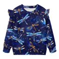 thumbnail image 4 of Uorisanigo Toddler Baby Girl Sweatshirt Crew Neck Galaxy Dragonfly Pullover Sweater Ruffled Shoulders Design Casual Sweatshirts for Kids Size 1-2 Fall Trendy Long Sleeve Shirts, 4 of 7