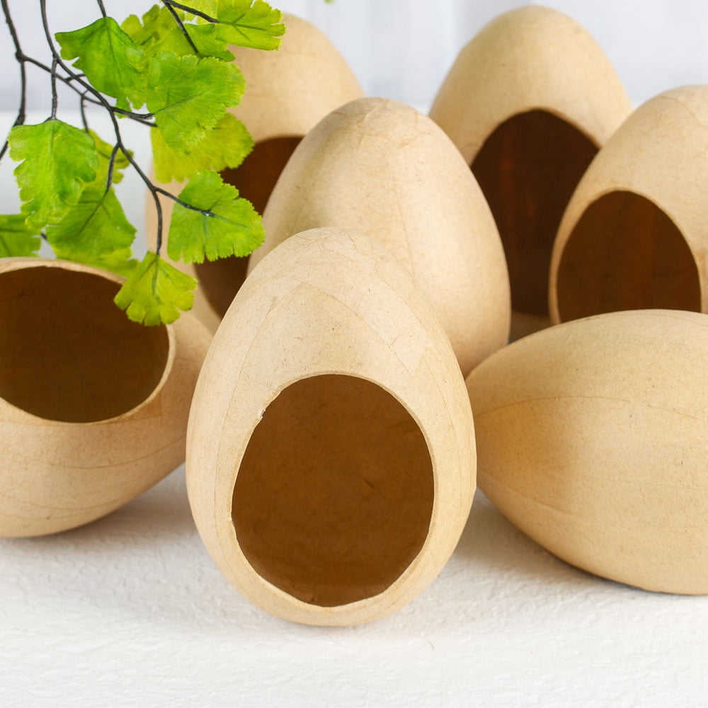 12pc Kraft Paper Mache Eggs with Opening - for Easter - Factory Direct Craft