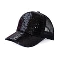 thumbnail image 4 of CaiYueKe Sparkle Baseball Cap Adjustable Mesh Back Glitter Sequin Sun Hat Playful Shiny Sporty Outdoor Party Fun Unisex Fashion Sport Hat Accessory Gift, 4 of 6